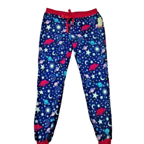 Bobbie Brooks Womens Pajama Pants XL Soft Fleece Lounge Sleepwear Stars Planets - Picture 6 of 10